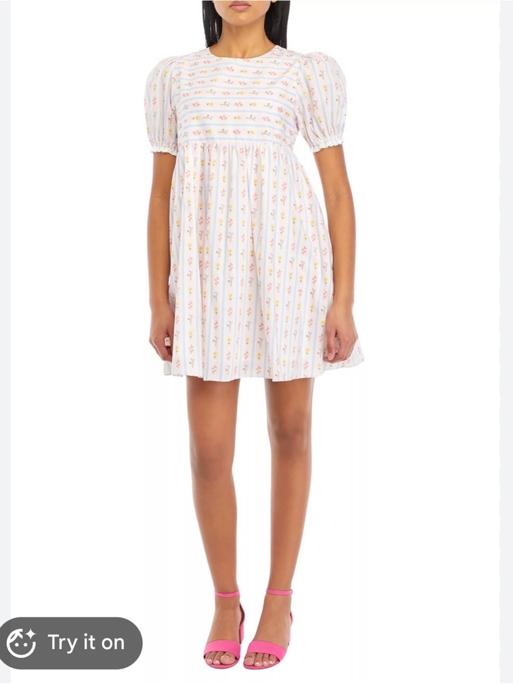 NWT English factory Floral Puff-Sleeve womens Dress